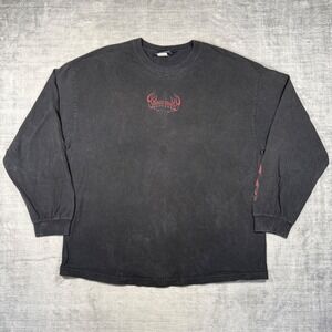 Orange County Choppers Shirt Mens 2XL Black Vintage Y2K Flame Long Sleeve Biker